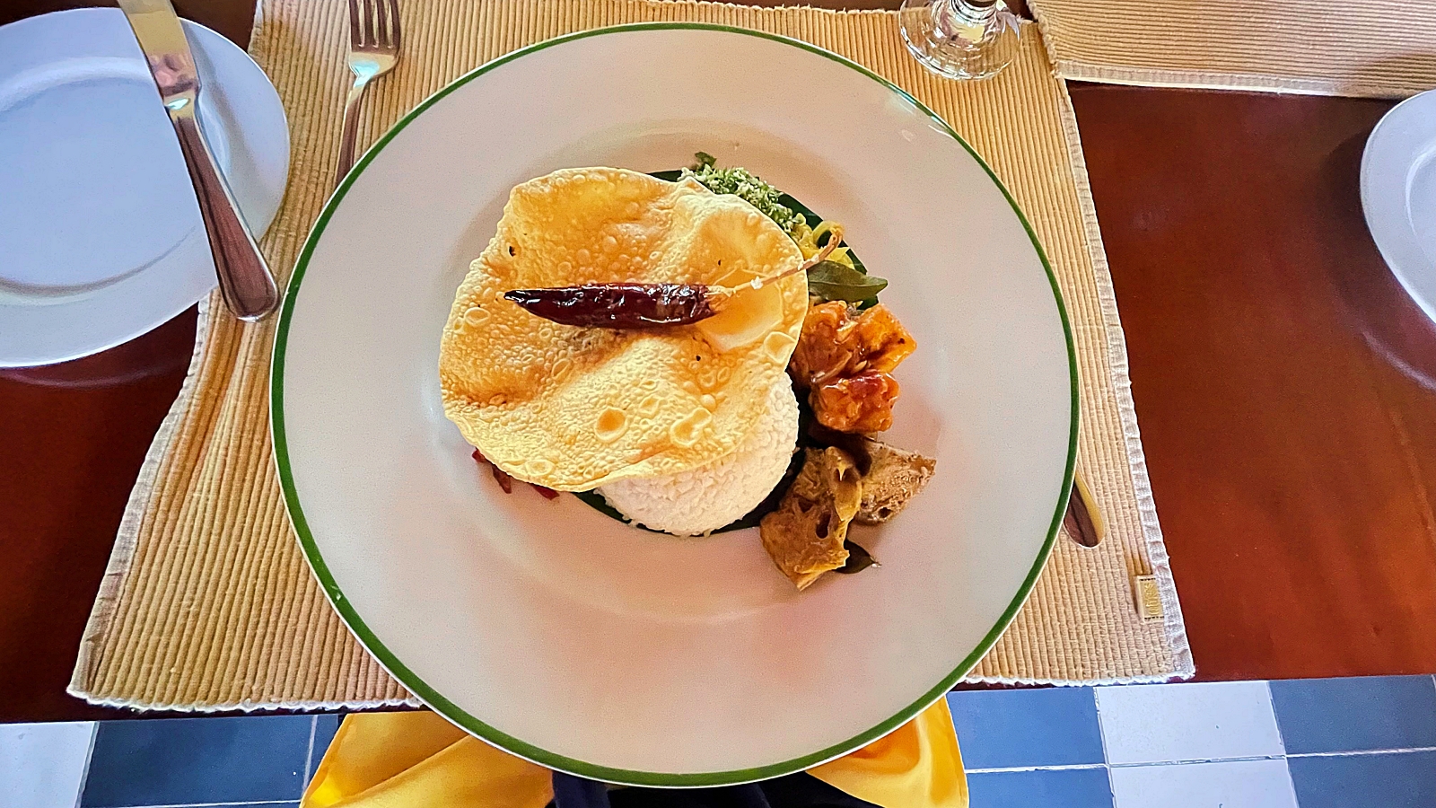 Ayurveda Pavilions Sri Lankan rice with condiments